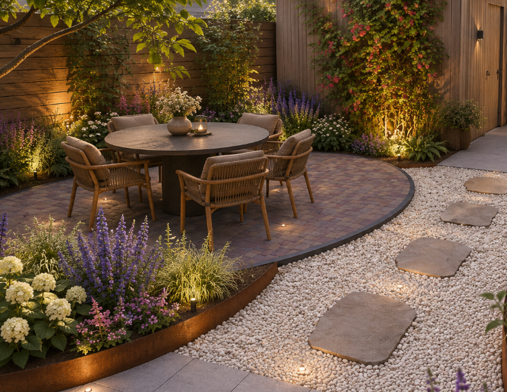 Sfeerbeeld van de tuin voor Bianca & Tim