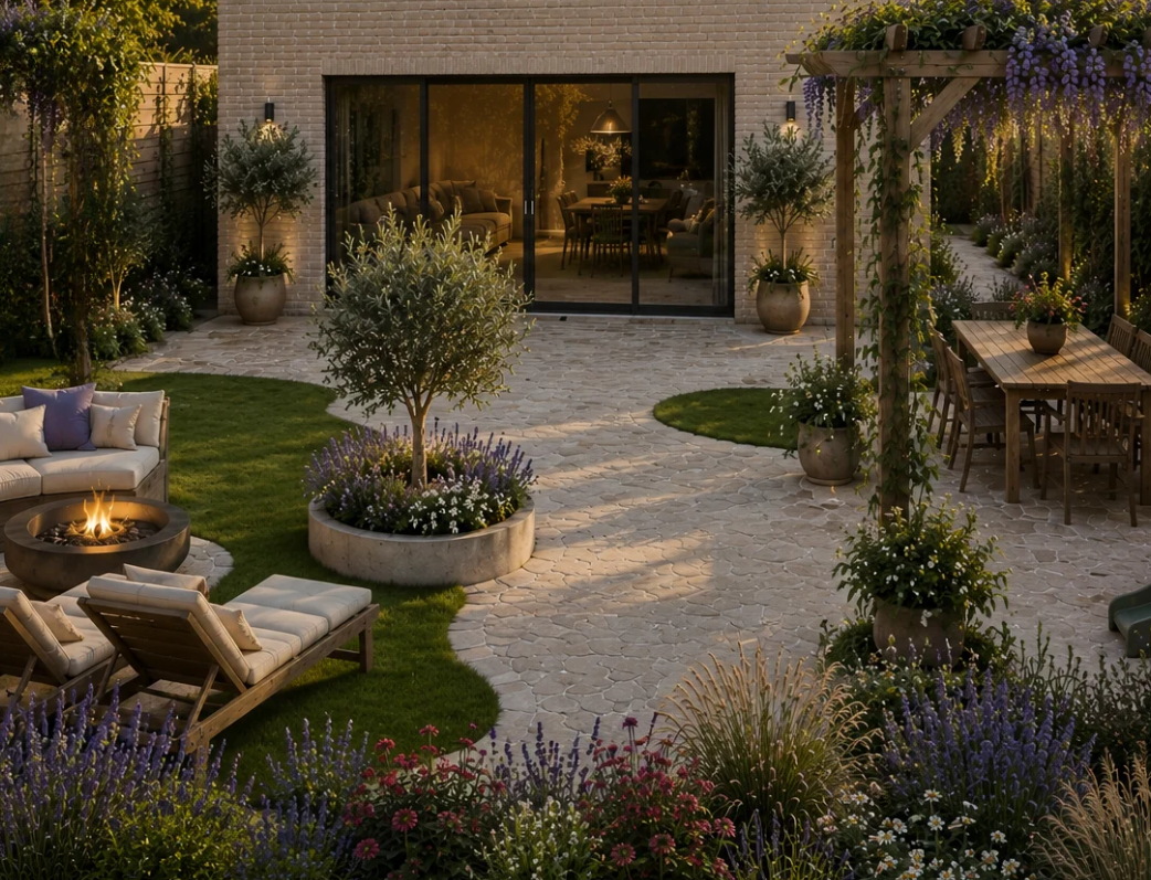 Sfeerbeeld van de tuin voor Laraine