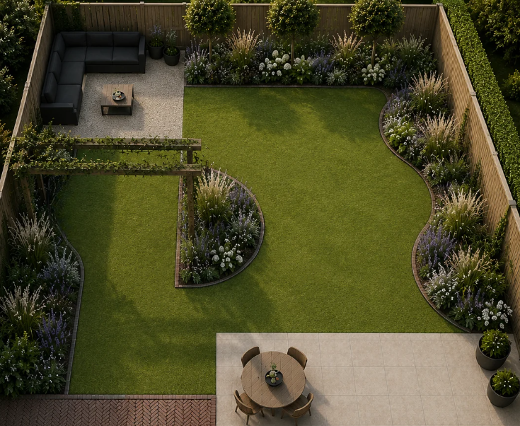 Sfeerbeeld van de tuin voor Mariska & Jorrit